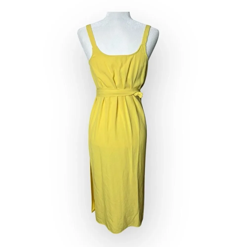 Everlane Yellow Japanese GoWeave Tank Wrap Midi Dress Size 0